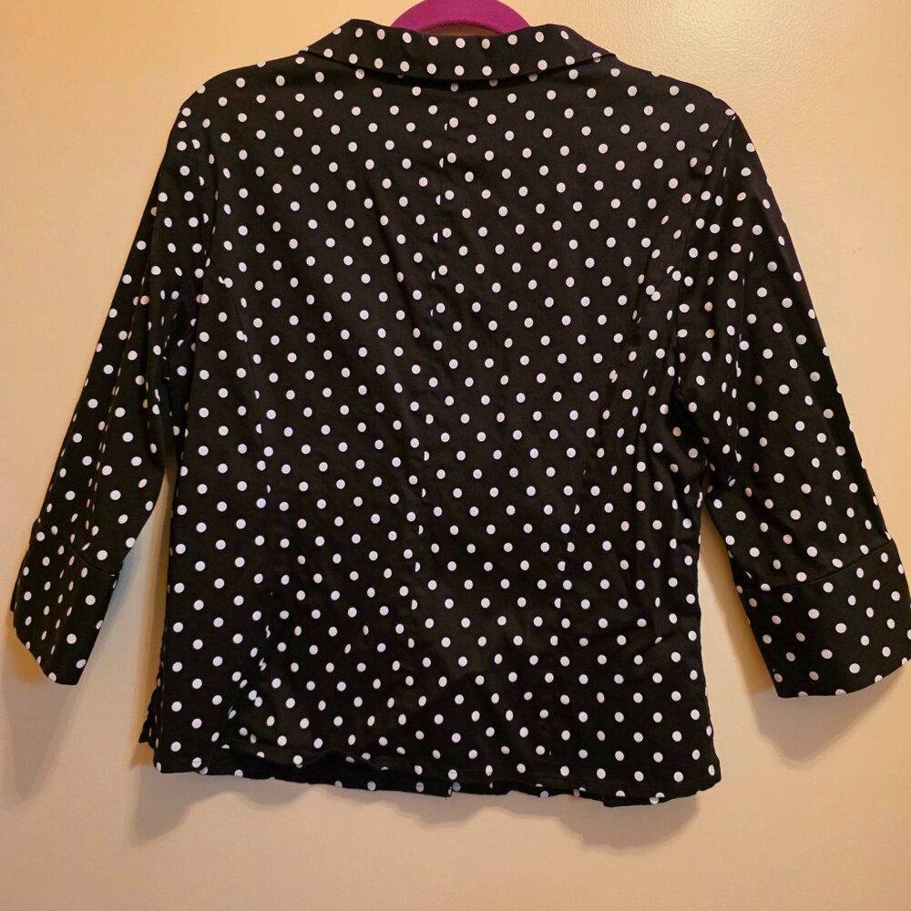 Pendleton Black Polka Dot Button Front Shirt L - image 5